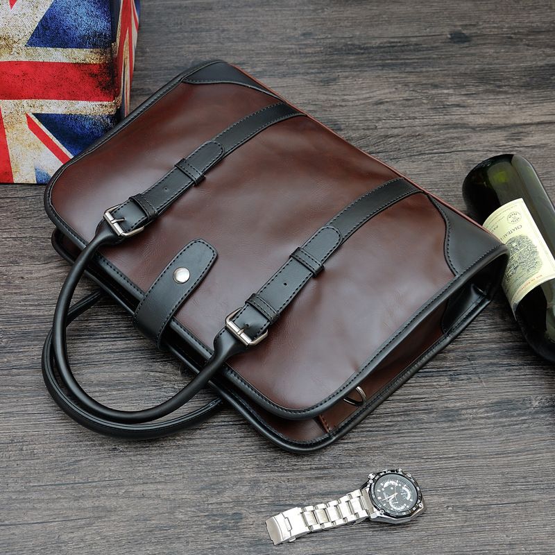 2023 New Trendy Business Handbag Shoulder Briefcase Leather Men's Bag_voghion.com