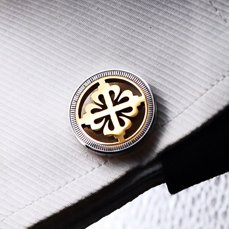 Hochwertige Manschettenknöpfe aus Kupfer und Edelstahl für Herren, geeignet für geschäftliche Hochzeiten. Manschettenknöpfe aus Silber und Gold, 20 mm in_voghion.com