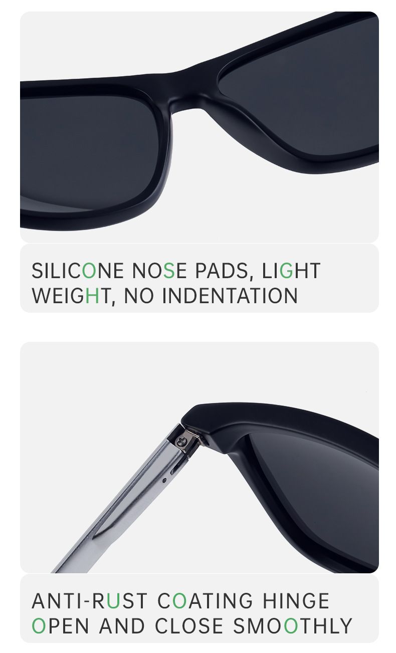 2024 New Square Frame Polarized Sunglasses for Men Sunscreen Aluminum Magnesium Sunglasses for Men Trendy Cross-Border Wholesale Sunglasses_voghion.com