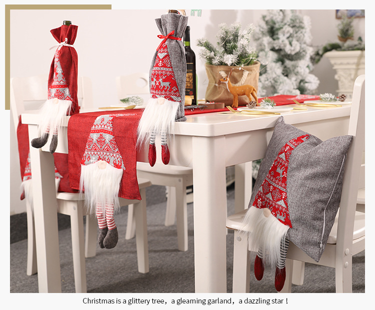 New Christmas Decorative Products Rudolf Table Flag Creative 3D Elderly Table Decoration Table Cloth_voghion.com