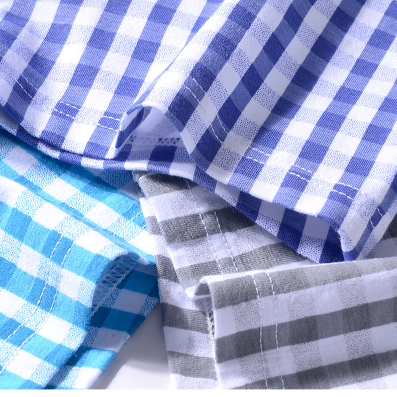 Herenkleding Herenondergoed, puur katoen, ademende boxers, jongenspersoonlijkheid geruite boxers_voghion.com