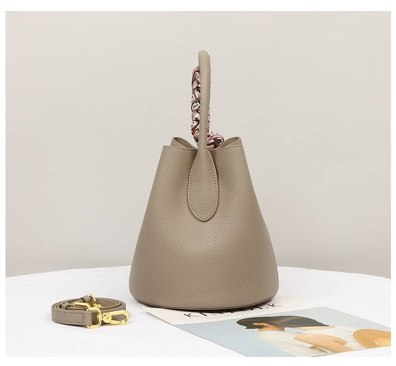 VINEY Bag 2025 Nová dámská taška Messenger Bag Špičková odnímatelná kabelka z pravé kůže Bucket Bag_voghion.com