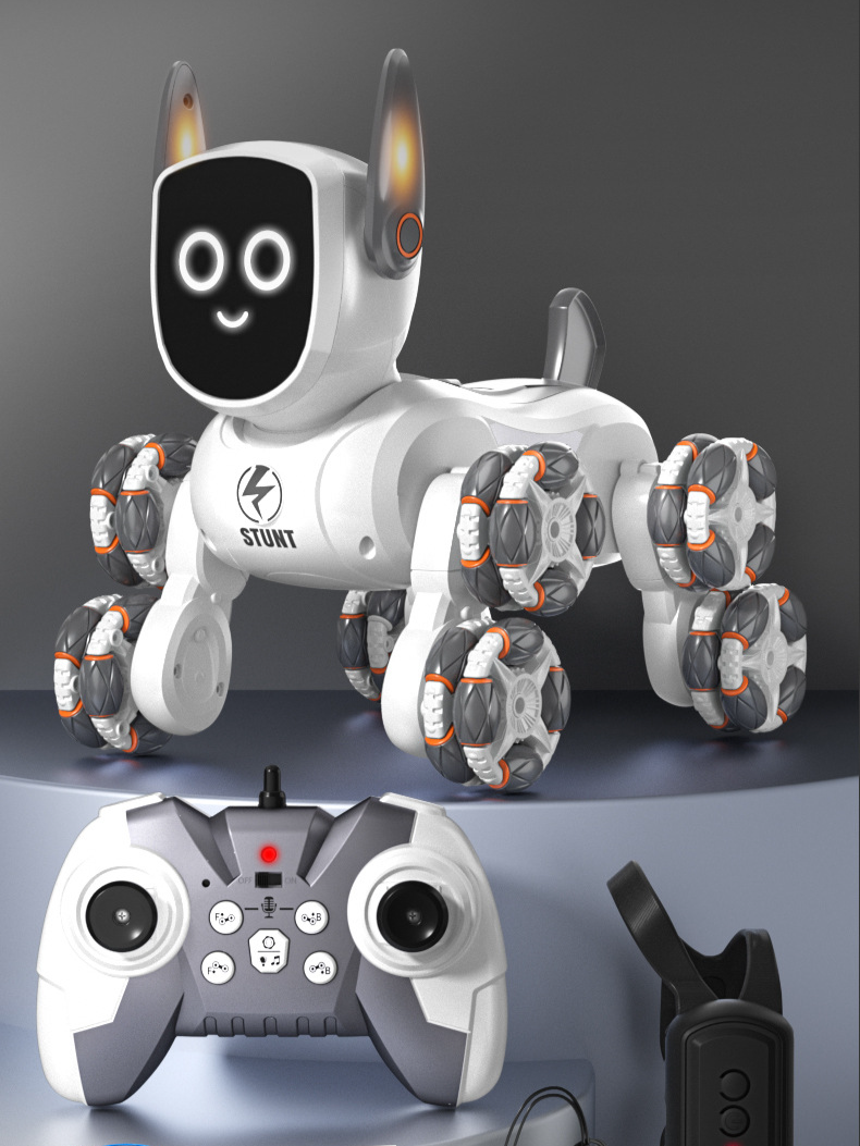 JJRC Sınır Ötesi Yeni Sekiz Tekerlekli Akıllı Akrobasi Mekanik Köpek Hareket Algılama Uzaktan Kumandalı Robot Köpek Çocuk Elektrikli Oyuncak_voghion.com