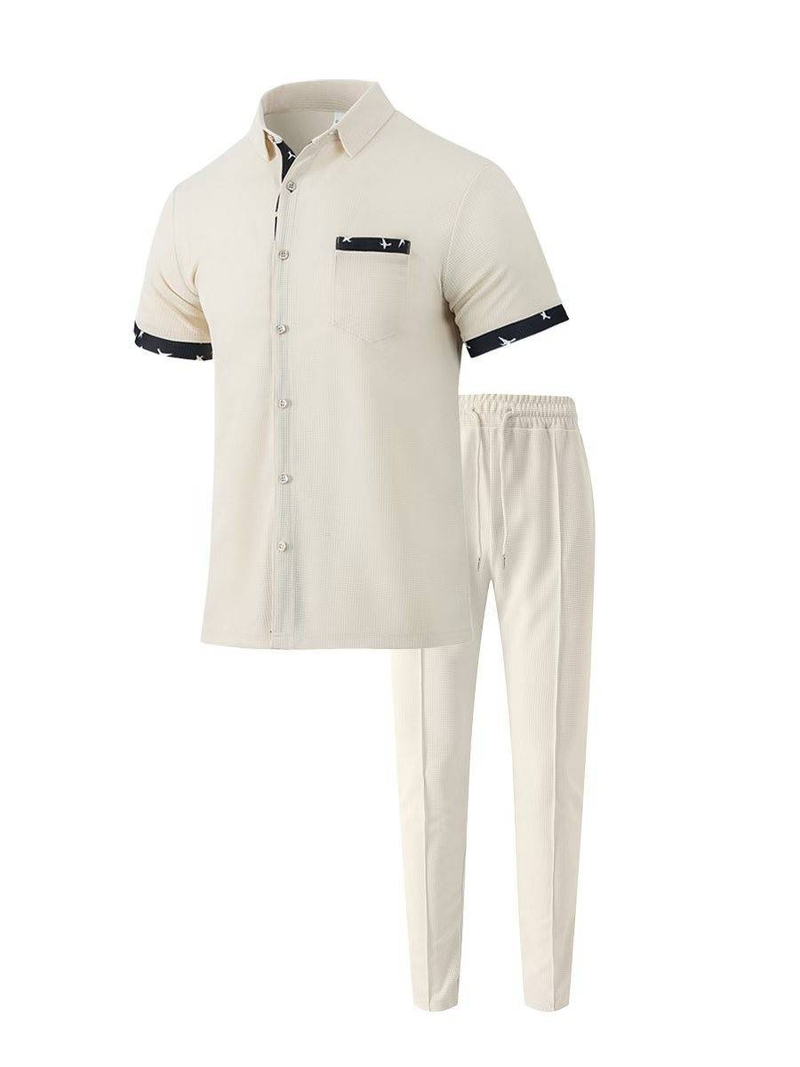 Summer Men's New Short-sleeved Trousers Two-piece Sports Fashion Leisure Suit_voghion.com