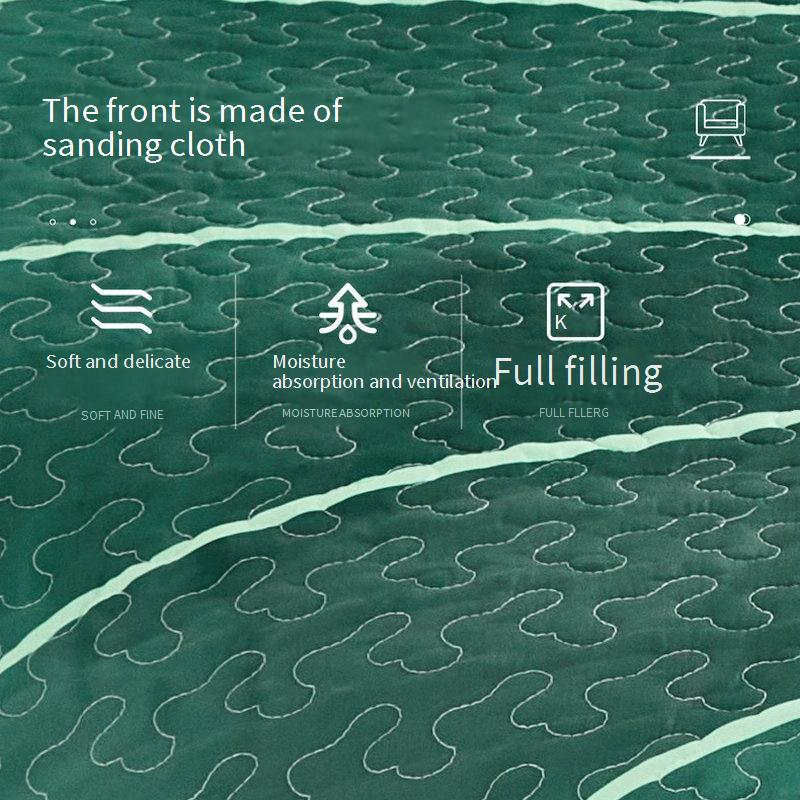 Ultrasonic Quilted Duvet Cover - Botanical Leaf Design With Anti-Slip Silicone Dots All-Season Bedding, Breathable &_voghion.com