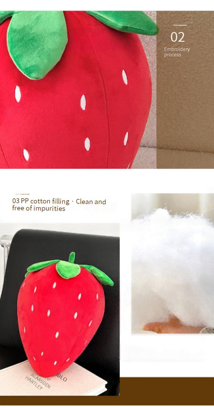 Realistisches Erdbeer-Plüschkissen – weiches Obstkissen für Kinder/Bett/Sofa (süßes und kuscheliges Geschenk für Mädchen)_voghion.com
