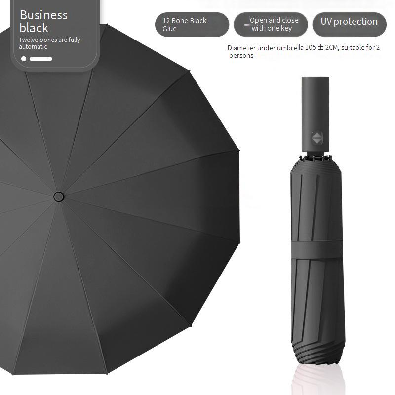 36 Rib Keel Fully Automatic Folding Umbrella Printed Logo Advertising Business Sunny And Rainy Dual Use Sun Umbrella Promotion Sun Protection_voghion.com