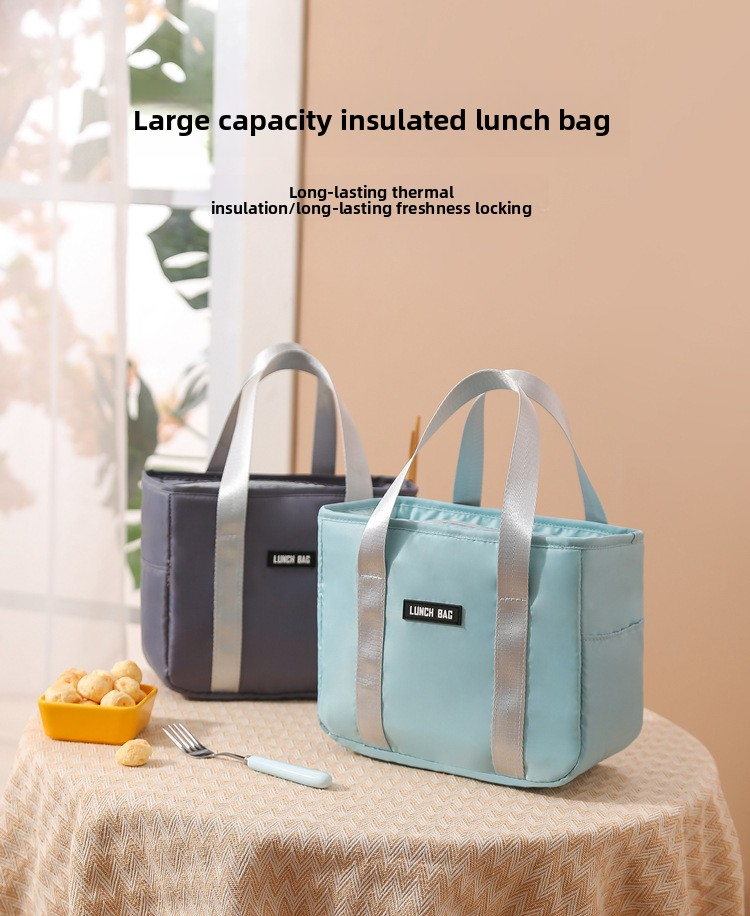 Insulated Lunch Bag For School & Office - Navy Blue Thermal Food Carrier With Handles (Leakproof & Stylish Perfect For Picnics Bento & Meal Prep)_voghion.com