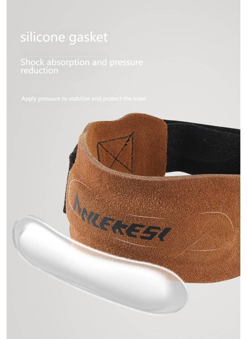 Joelheira profissional de couro com suporte para patela para homens e mulheres - maior estabilidade para corrida, badminton, pular corda e alívio de lesões esportivas_voghion.com