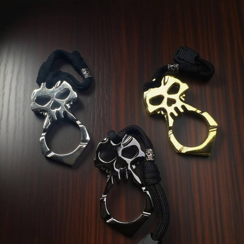 Einfinger-Schlagring mit einzigartigem Totenkopf-Spike-Design, 7,3 x 3,7 x 0,7 cm, geeignet für professionelle Kämpfe und Selbstverteidigung_voghion.com