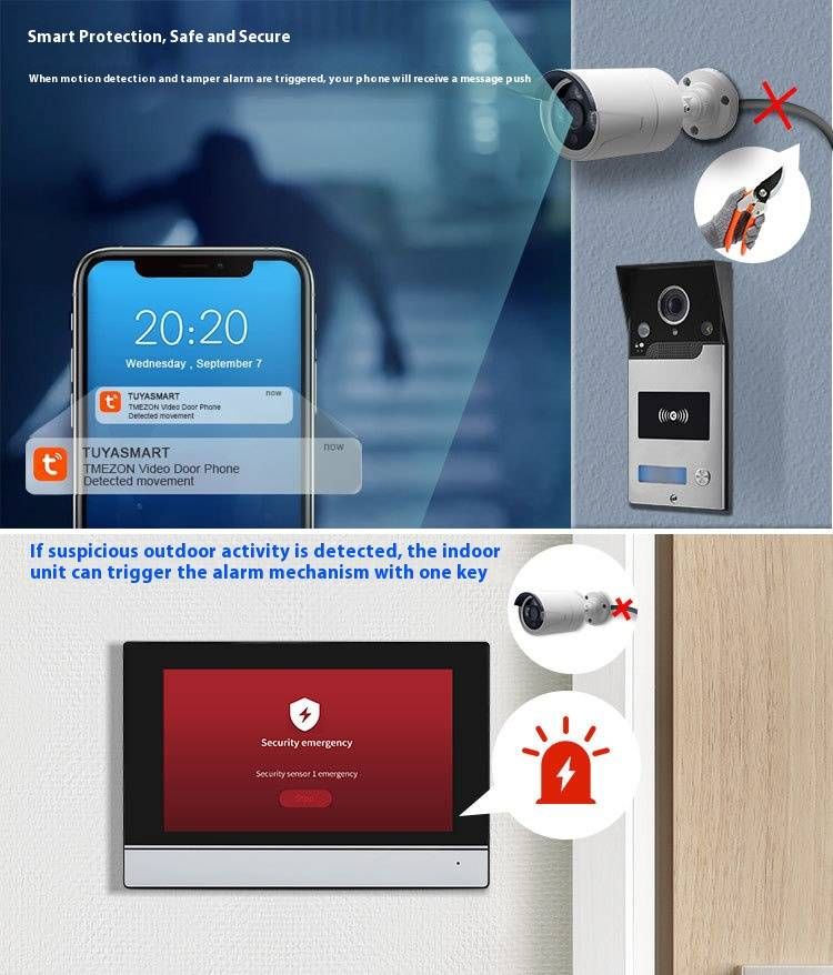 AHD7024B WiFi Video Doorbell - 7" IPS Touchscreen, 1080P HD, Remote Unlock Via Tuya App, Works With Smart Locks_voghion.com