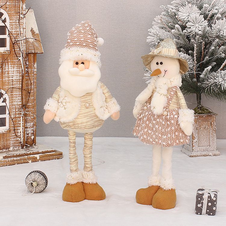 Stretchable Santa Claus Plush Doll - Festive Christmas Decor For Home, Office & Store Display (HX-21045A)_voghion.com