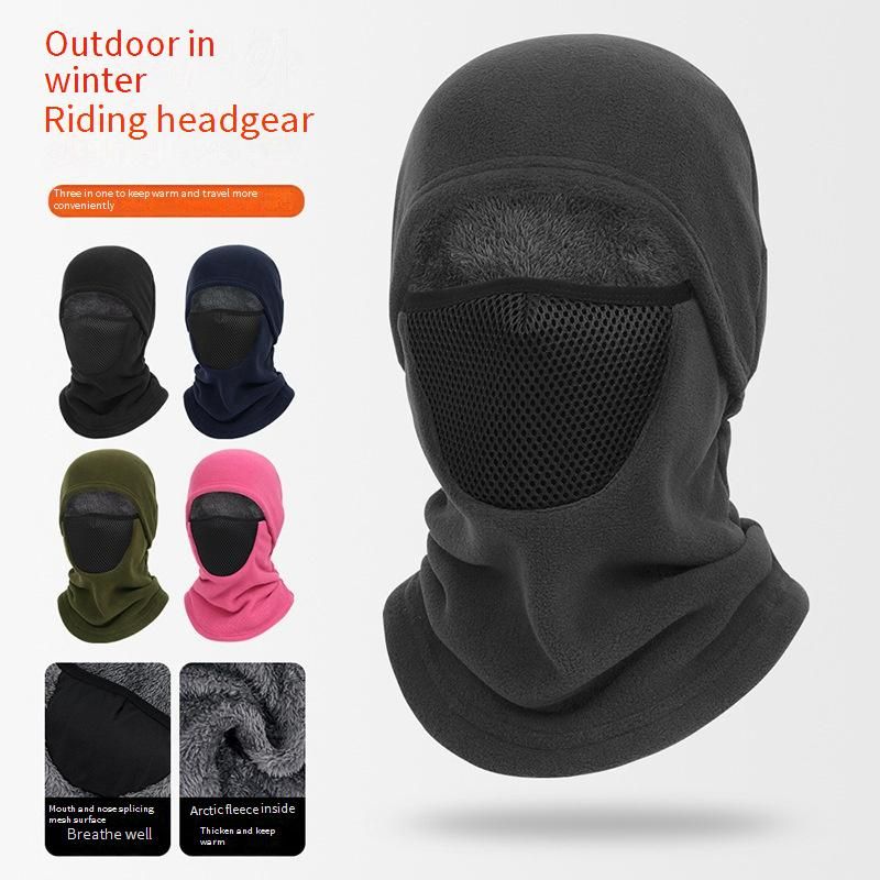 Thermal Windproof Balaclava For Cycling Skiing Outdoor Sports - Double-Layer Fleece Face Mask Unisex Cold Weather Protection (Black, Dark Gray, Navy)_voghion.com