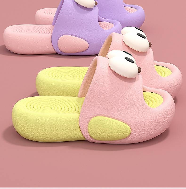 Sommerpantoffeln für Jungen mit niedlichen großen Augen – Dicke Sohle, rutschfest, atmungsaktiv, Unisex-Kindersandalen für drinnen und draußen (verschiedene Farben und Größen)_voghion.com
