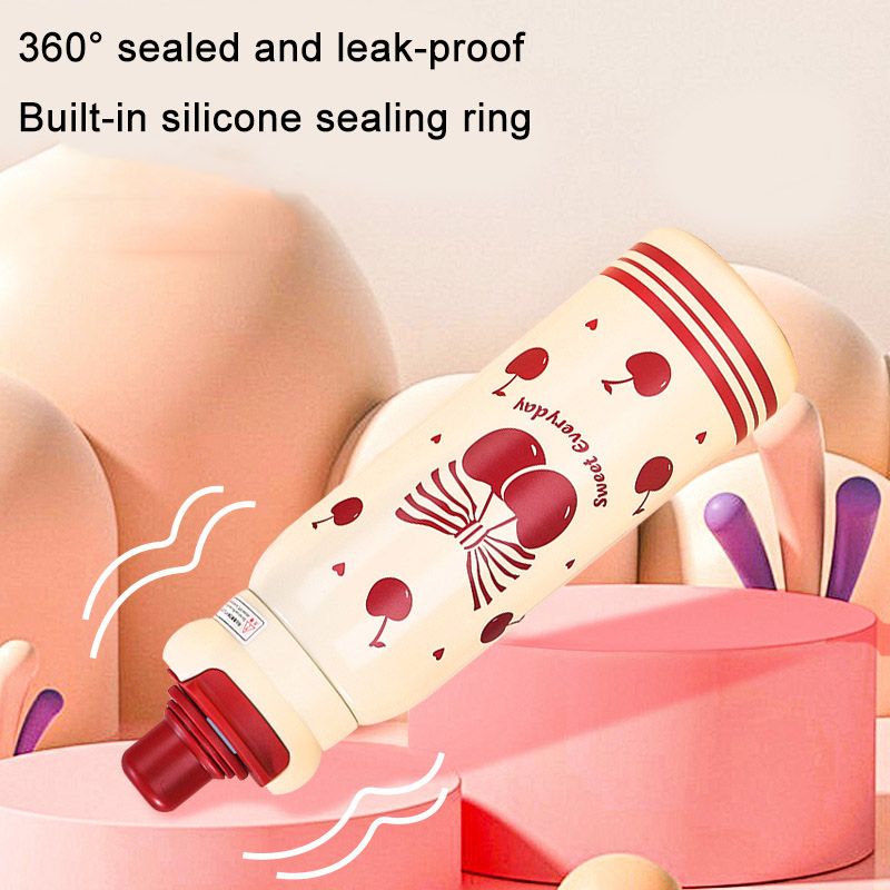 Mode Hochwertige Kawaii Element Kleine Tier Thermos Tasse Doppel Trinken Mit Stroh Wasser Tasse Student Praktische Wasser Tasse_voghion.com