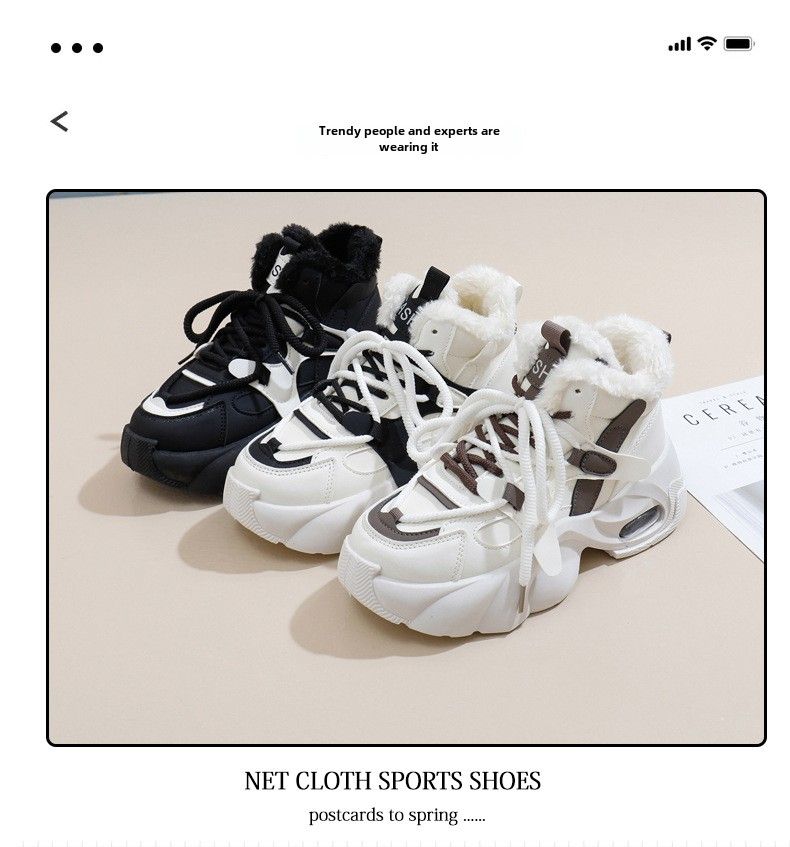 Nuovo velluto ispessito caldo inverno freddo neve stivali antiscivolo studente piattaforma cotone scarpe da donna_voghion.com