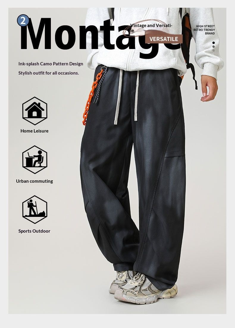 001 Cross-Border High Street American Style Trendy Paratrooper Long Functional Cargo Men's Outdoor Oversized Retro Gradient_voghion.com