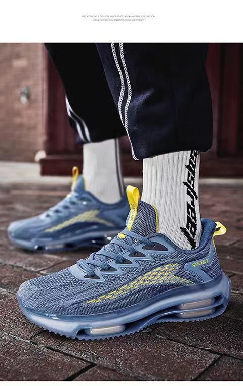 Sapatos masculinos novos, com amortecimento de ar na palma da mão, tênis de corrida modernos, antiderrapantes e com absorção de impacto, calçados esportivos casuais para o verão_voghion.com