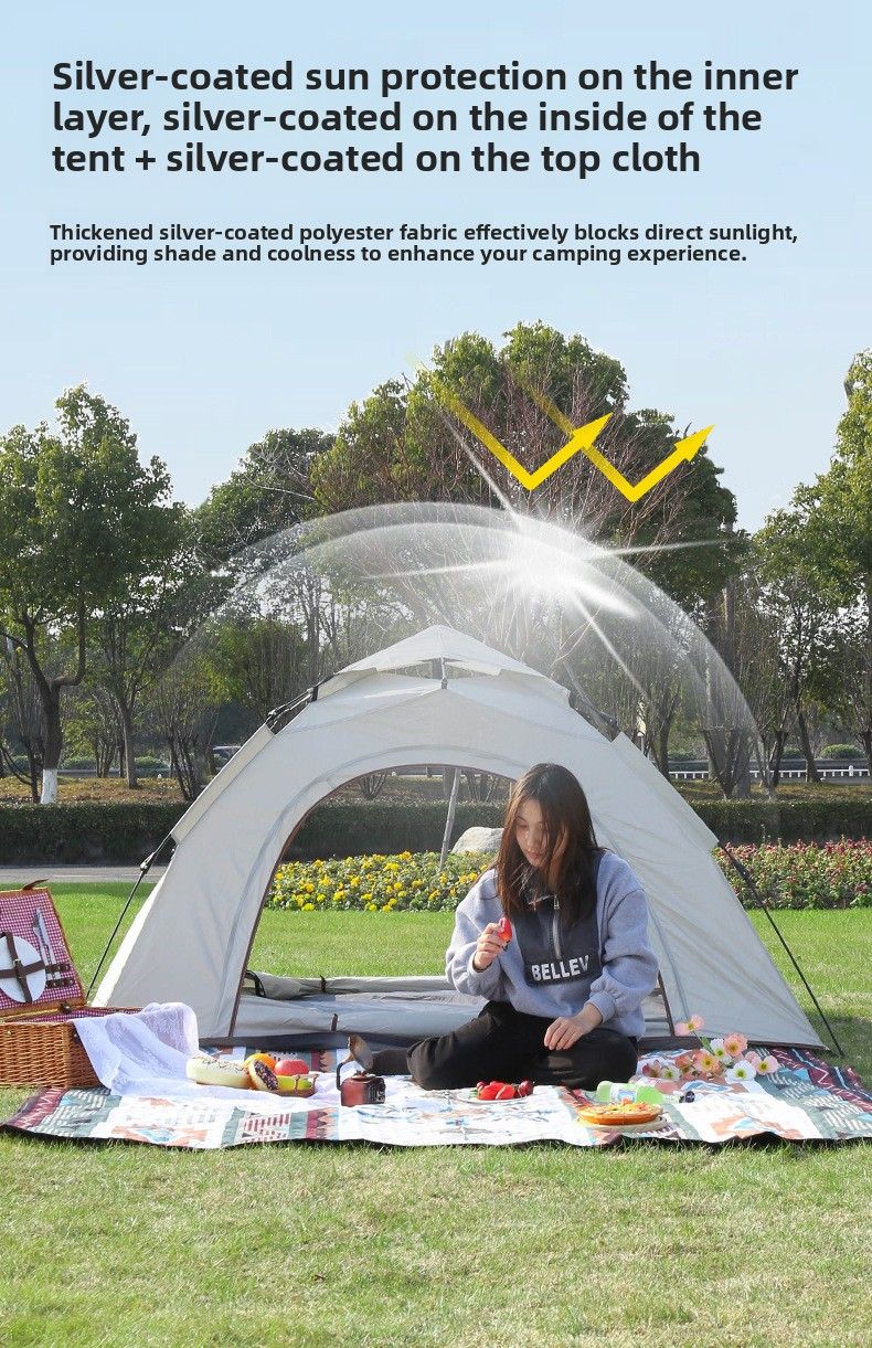 Tenda pieghevole automatica per esterni, portatile, con montaggio rapido, attrezzatura da campeggio, tessuto in poliestere spesso, antipioggia e antisole_voghion.com