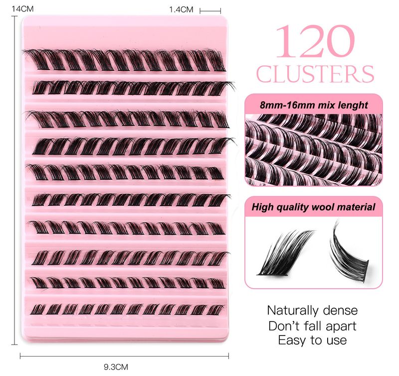 Beauty Health Diy Segmented Single Cluster 120 Clusters Of False Eyelashes 8 16mm Eyelashes Dd Curvature_voghion.com