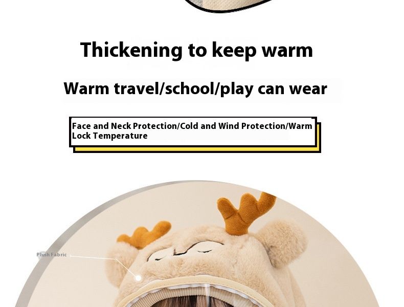 Wintermützen für Jungen und Mädchen mit Gesichtsschutz, Winddichte Mützen, Ohrenschützer, Kopfbedeckungen, warme Babyschals, Einteilige Mützen, Weihnachtsgeschenke_voghion.com