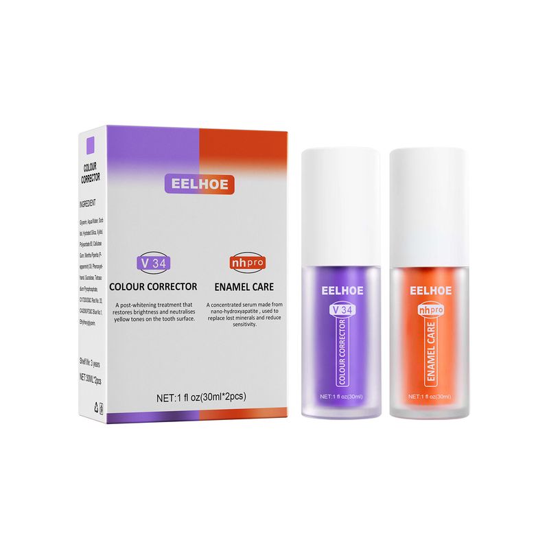 EELHOE V34 Dentifricio arancione viola ripara le macchie di pulizia schiarente orale_voghion.com