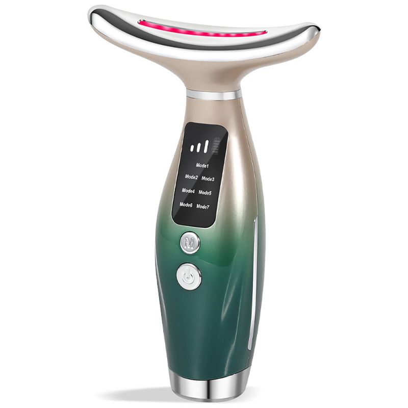 Dispositivo de belleza con luz de siete colores, lifting, reafirmante, eliminación de arrugas del cuello, masaje vibratorio de alta frecuencia, calor. ¡Popular en 2025!_voghion.com
