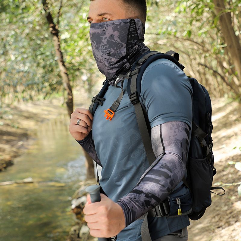 Gesichtsschutz für Radfahrer mit Nackenschutz – Schal aus Eisseide mit UV-Schutz für Herren – Leichte Sommer-Gesichtsmaske für Outdoor-Sportarten_voghion.com