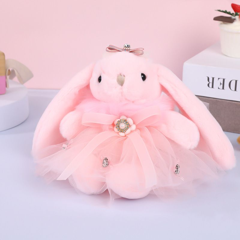Spielzeug Süßes Plüschhäschen Puppenspielzeug Langohrkaninchen handgemachter Rag Doll Schlüsselanhänger_voghion.com