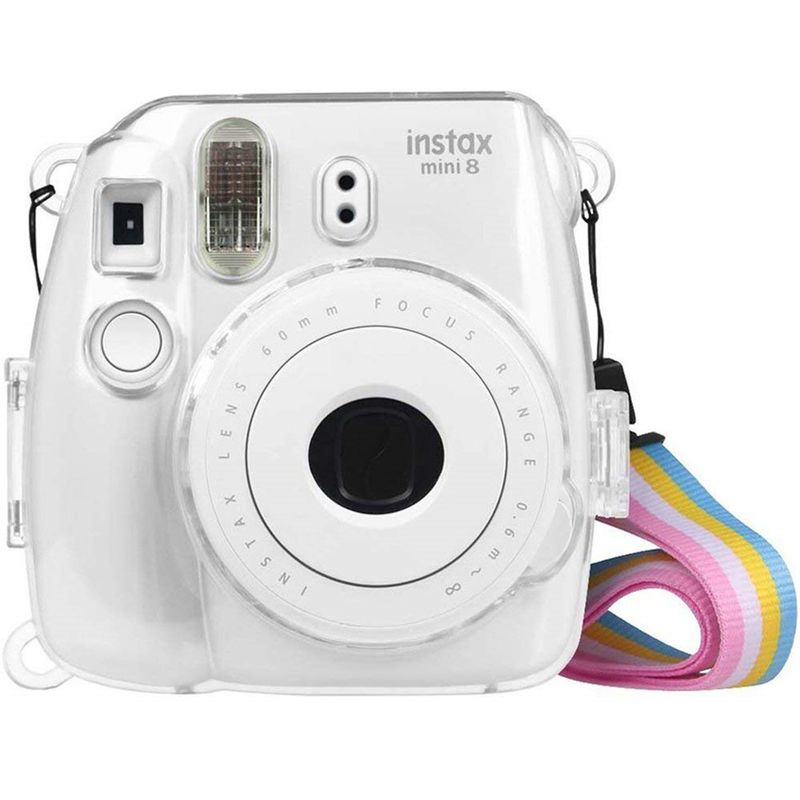 Fujifilm Instax Mini 9/8/8+ Çanta İçin Askılı 9 Kılıflı Şeffaf Plastik Kapaklı Anında Kamera Koruma Çantası_voghion.com