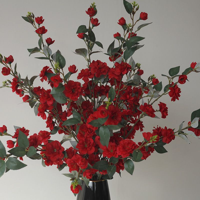 Nuovo fiore artificiale in stile cinese fiore di seta romantico rosa fiore di ciliegio pavimento floreale decorazione della casa di nozze ornamenti lunga camelia_voghion.com