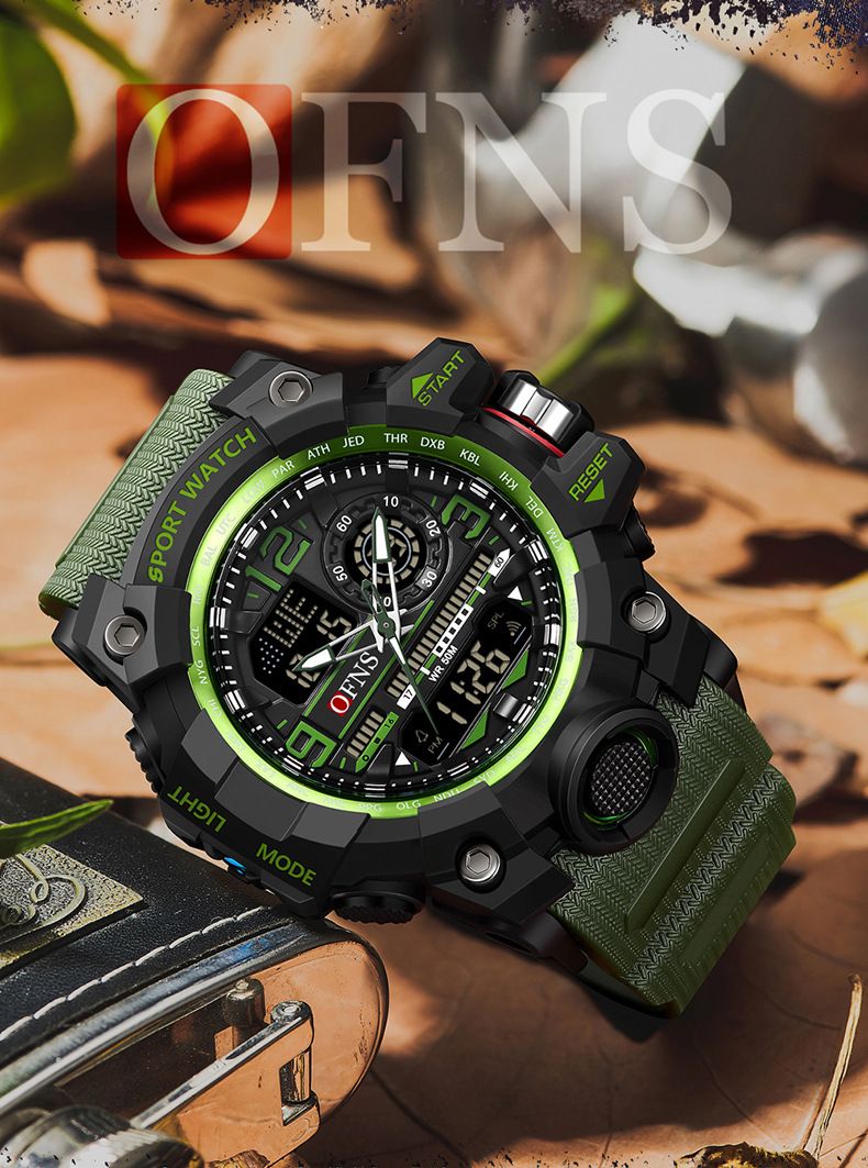 Men's Digital Analog Watch With Alarm, Stopwatch, Night Light, 50m Waterproof, Sport Outdoor Wristwatch For Daily Use Sports Waterproof Electronic_voghion.com