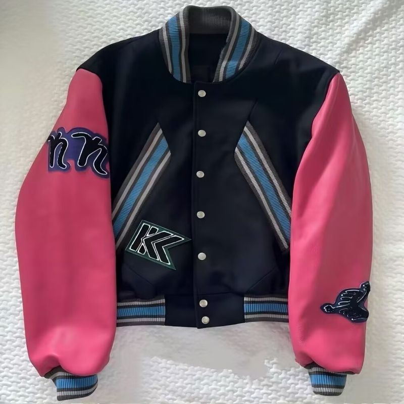 Varsity Baseball Jacket – Preppy Streetwear Bomber With Color-Block Design, Unisex Oversized Coat_voghion.com
