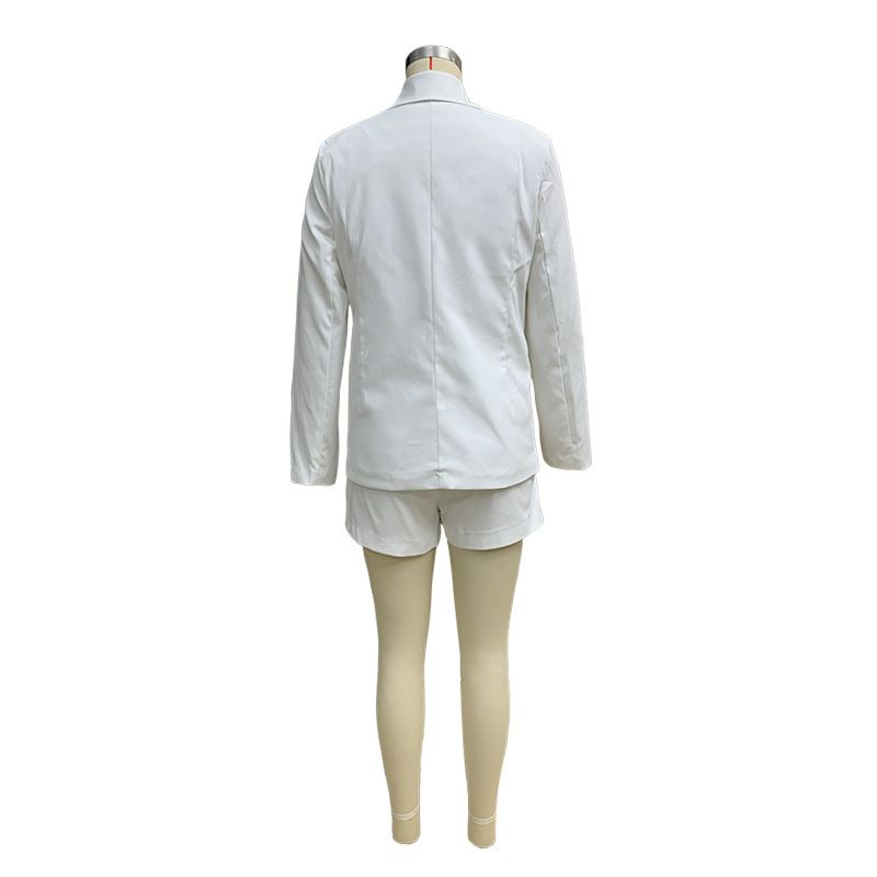 Γυναικεία Ρούχα Φθινόπωρο και Χειμώνας Ευρωπαϊκή και Αμερικανική Γυναικεία Ιδιοσυγκρασία Μονόχρωμο Γιλέκο Σορτς Τριπλό Κοστούμι_voghion.com