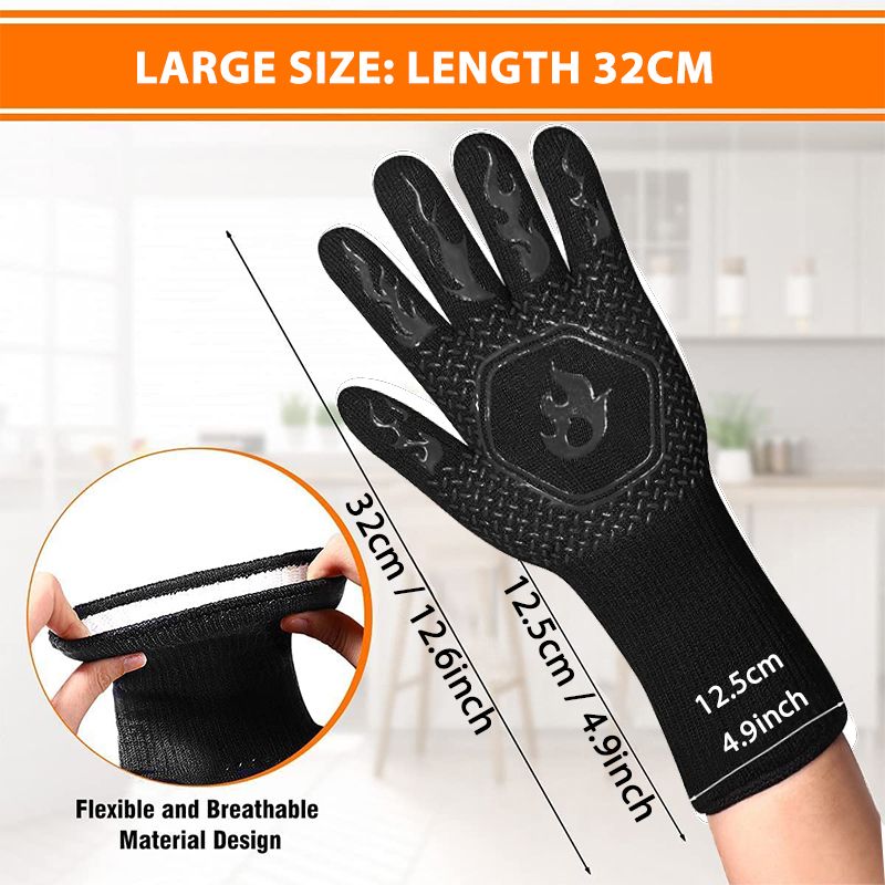 1 Stuk/1 Paar Ovenwanten, Ovenwanten, Hittebestendige Vuurvaste Antislip Siliconen Bbq Grill Handschoenen Voor Het Koken Van Barbecue Bakken_voghion.com