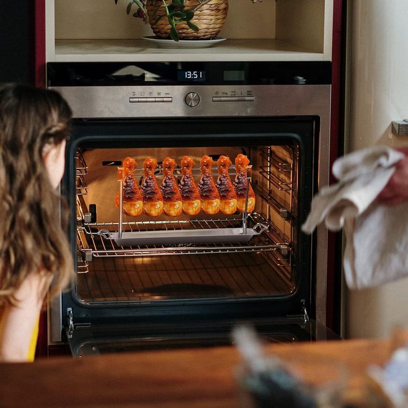 Faltbare Edelstahl Bein Rack 14 Grids BBQ Grill Outdoor Tragbare Basis Tablett Huhn Röster_voghion.com