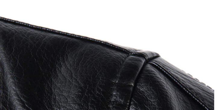 Herrenbekleidung, Leder, Business-Mode, lässiger Trend, Frühling und Herbst, neuer Herren-Ledermantel, verdickt mit Pelzkragen, Pendeln_voghion.com