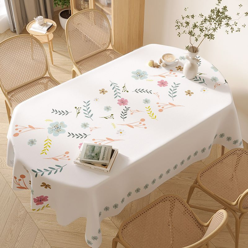 Tovaglia ovale Tovaglia in PVC impermeabile, resistente all'olio, alle scottature e lavabile con tovaglia impermeabile in stile nordico con una sensazione premium_voghion.com