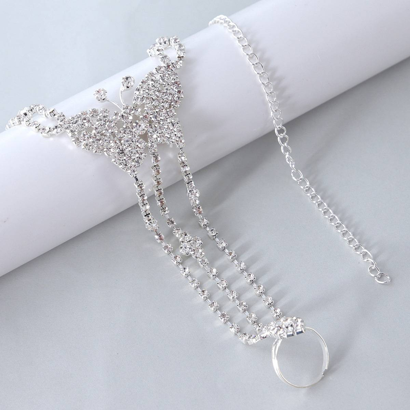 Vlindervoetenketting Zomer Strand Mode Retro Water Diamant Klauwketting Vingervoetenketting_voghion.com