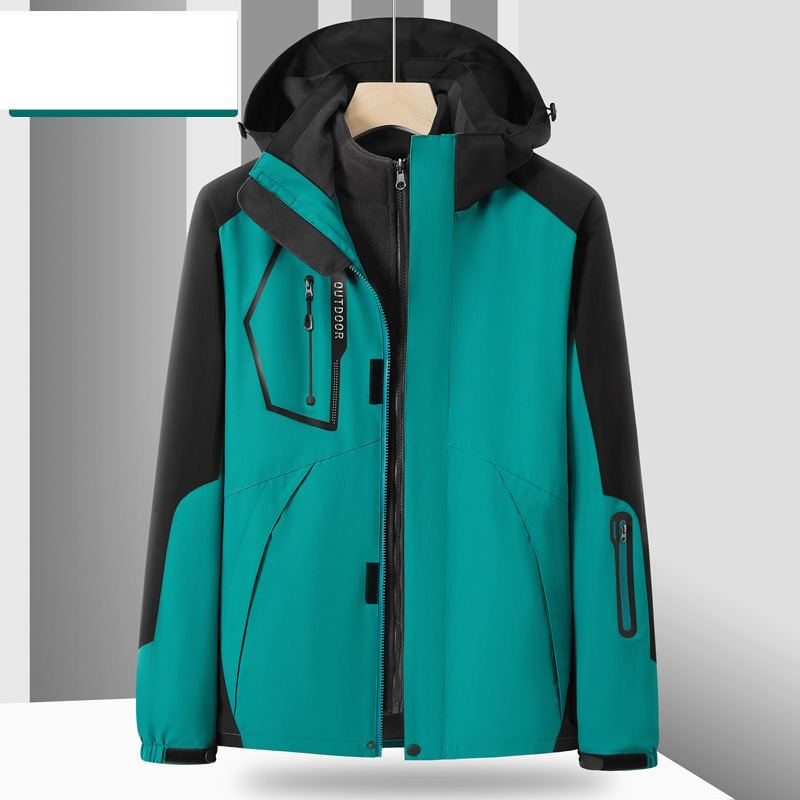 Women's Clothing outdoor two piece three in one jacket for men and women couple style windproof and warm mountaineering work clothes _voghion.com