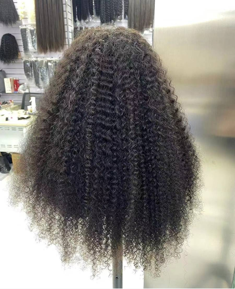 250% krátká afro kudrnatá paruka s krajkou vpředu z lidských vlasů 13x4 krátké kudrnaté paruky z lidských vlasů s hustotou vlasů pro ženy_voghion.com