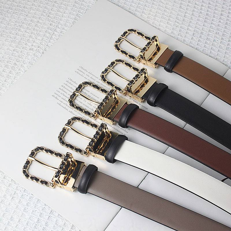 Weben Sie neuen Gürtel, Damenaccessoires, hochwertiger Gürtel aus Rindsleder, Hosen, kleines Kleid im Duftstil mit Rock, echtes Leder_voghion.com