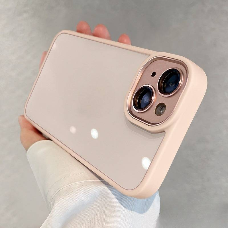 Funda y cubiertas para iPhone 16, funda protectora dorada con película protectora para lente transparente anticaídas, ProMax 13._voghion.com