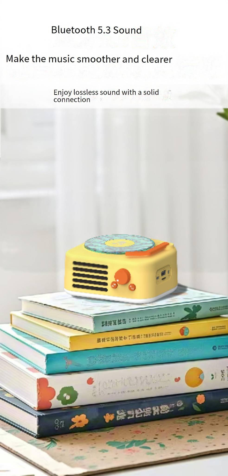 Tragbare Lautsprecher Water Ripple Vinyl Retro Kleiner Lautsprecher Drahtloser Bluetooth-Lautsprecher Subwoofer Plattenspieler Geburtstagsgeschenk_voghion.com