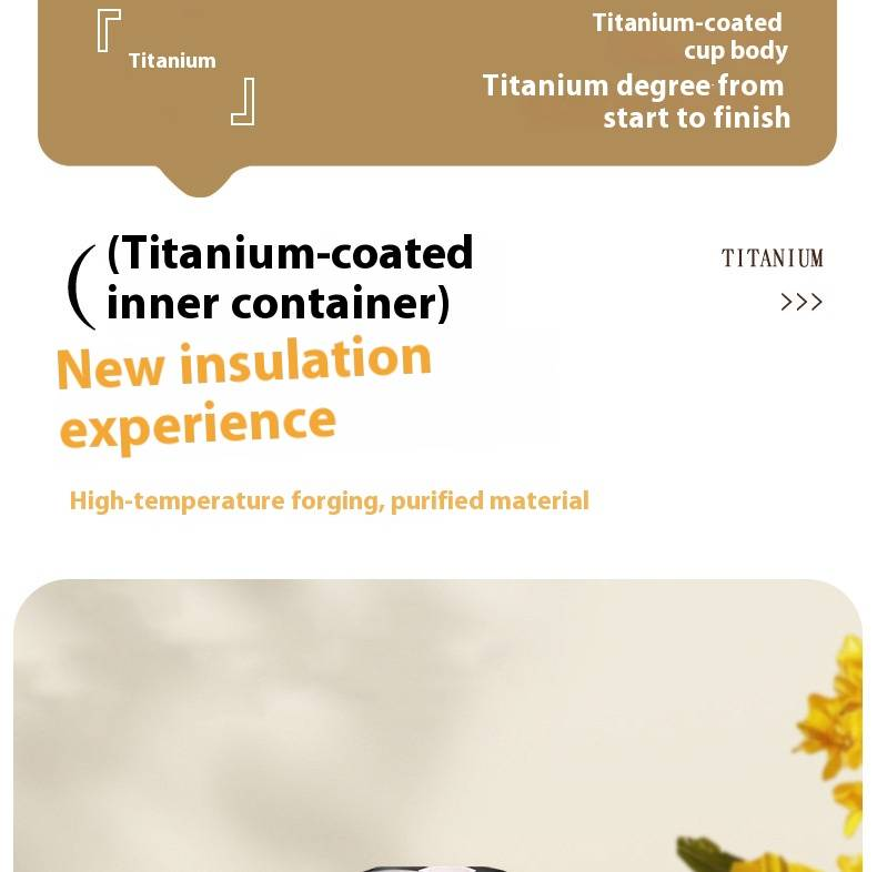 Copo térmico premium com revestimento de titânio e isolamento a vácuo – Mini garrafa térmica de aço inoxidável 316 com alça, presente moderno_voghion.com