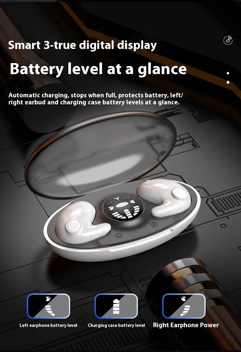 MD538 Sleep Bluetooth Headphones, Wireless Bone Conduction Open-Ear Earbuds, Ultra-Long Battery Life, Dual Stereo Sound Comfortable For Side Sleepers_voghion.com