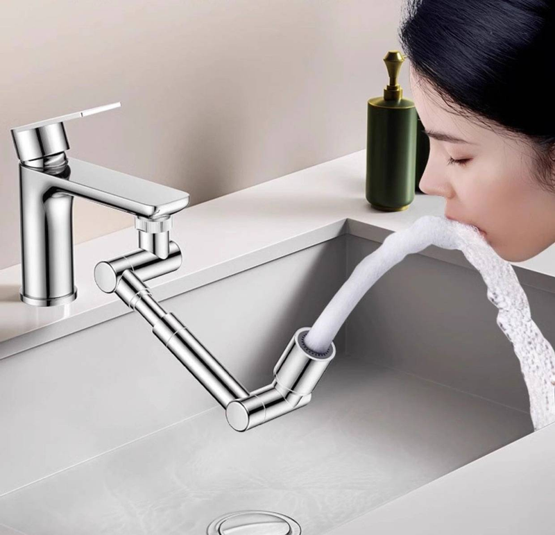 Universeller Schwenkhahn für Waschbecken, Anti-Billig-Wasserartefakt, Teleskop-Mechanischer Arm, Wasserhahnverlängerung, Belüfter, Wasserauslauf_voghion.com