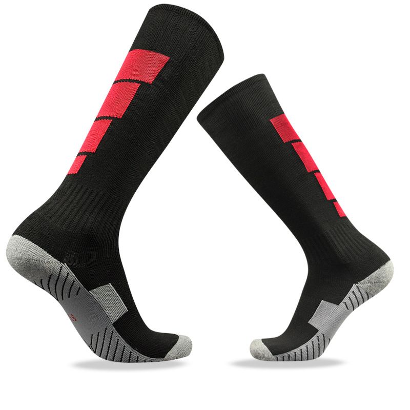 Fußballsocken für Jugendliche, hochkniehoch, atmungsaktiv, Trainingssocken für Jungen, Mädchen, Unisex, Baumwollmischung, rutschfest, gepolstert_voghion.com