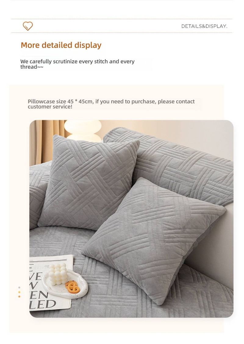 Housse de canapé en peluche – Personnalisable, antidérapante et réversible (Velours nuage, couleurs unies, plusieurs tailles)_voghion.com