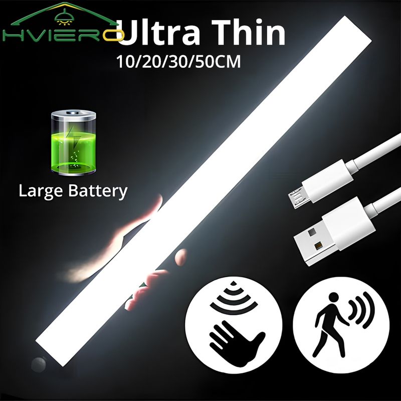 Nachtlichter Drahtlose LED-Bewegungssensorlampe USB Wiederaufladbare magnetische für Kleiderschrankzimmer Schrank Küchengangröhrendetektorbirne_voghion.com
